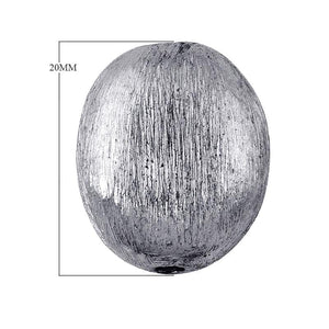 BSF-173 Silver Overlay Oval Shape Brushed Bead Beads Bali Designs Inc 20MM