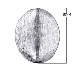 Handcrafted silver overlay over copper flat oval decor accent with textured finish made in India