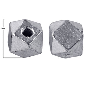 BSF-184 Silver Overlay Dice Shape Spacers Bead Beads Bali Designs Inc 3MM