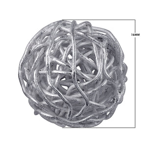 Handcrafted silver overlay copper wire decorative ball from India with polished finish for wholesale décor supply