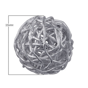 Handcrafted silver overlay copper wire decorative ball from India with polished finish for wholesale décor supply
