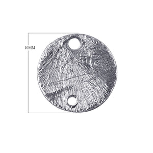 Handcrafted silver overlay copper textured round disc connector from India with polished finish for wholesale use