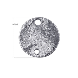Handcrafted silver overlay copper textured round disc connector from India with polished finish for wholesale use
