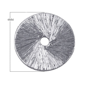 Handcrafted silver overlay copper textured round disc with center hole from India for wholesale jewelry and craft use