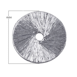 Handcrafted silver overlay copper textured round disc with center hole from India for wholesale jewelry and craft use
