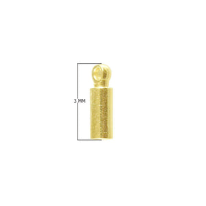 18K Gold Overlay Over Copper crimp & cord tube end cap with loop, handcrafted in India
