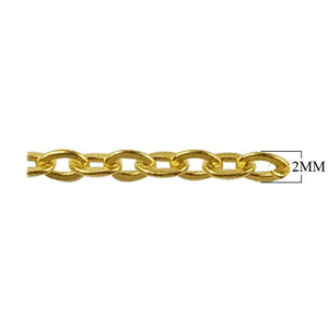 18K Gold Overlay Over Copper beading and extender cable chain featuring polished round cable links, multiple size options, and durable construction for wholesale jewelry manufacturing use