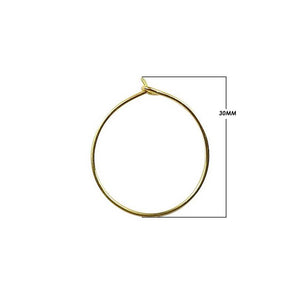 18K Gold Overlay Round Hoop Earwire Handcrafted In India