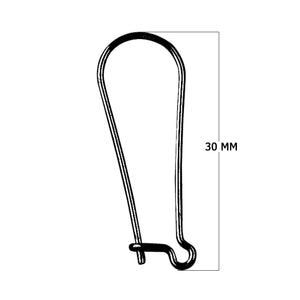 Black Rhodium Overlay Long Hook Earwire Jewelry Finding Handcrafted In India