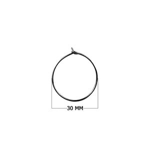 Black Rhodium Overlay Classic Round Hoop Earwire Jewelry Finding Handcrafted In India