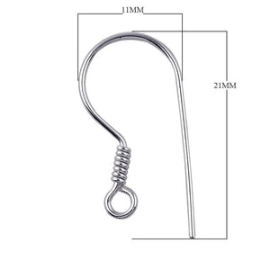 Silver Overlay Coil Earwire for jewelry making with polished finish