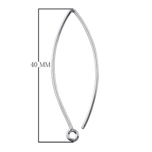 Silver Overlay Long Marquise Earwire for jewelry making with polished finish