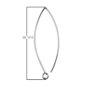 Sterling Silver Marquise Shape Earwire For Jewelry Findings