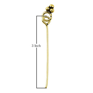 18K gold overlay copper eye pin with granulated cluster and polished finish.