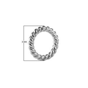 Handcrafted twisted rope band ring in silver overlay over copper with oxidized finish, artisan jewelry from India.