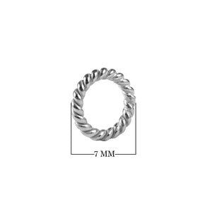 Handcrafted twisted rope band ring in silver overlay over copper with oxidized finish, artisan jewelry from India.