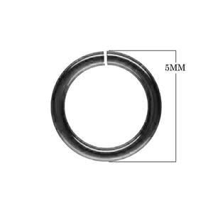 JOR-100 Black Rhodium Overlay Open Jump Ring Beads Bali Designs Inc 5MM
