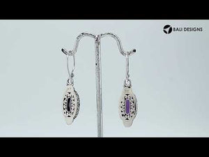 Sterling Silver Amethyst Quartz Oval Elegance Earrings For Wholesale Collection