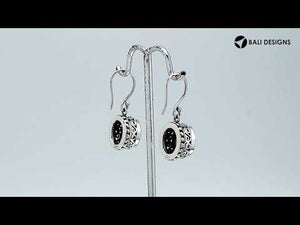 Wholesale sterling silver structured halo earrings featuring Blue Topaz Quartz with polished finish and earwire lock.
