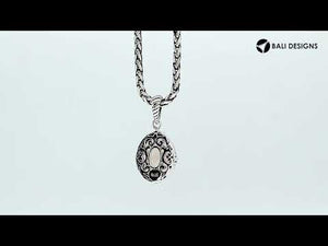 Morganite Quartz oval pendant crafted in polished 925 sterling silver with rope-style edges and a structured classic design suitable for wholesale jewelry buyers