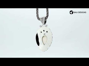 Sterling Silver Peridot Quartz Amethyst Quartz Bone Pendant With Ornate Heart Frame.