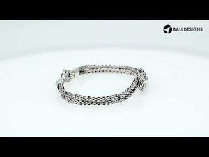 Wholesale sterling silver double knot woven chain bracelet handcrafted in Bali