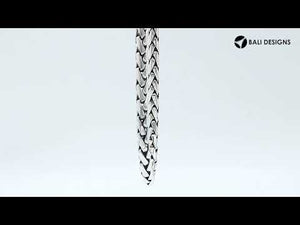 6MM sterling silver wheat chain necklace, Bali-inspired design with polished shine.