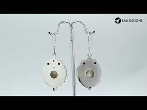 Sterling Silver Bone Face earrings with multi Quartz stones