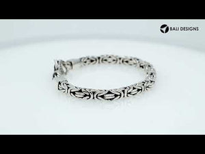 Wholesale sterling silver 5mm Byzantine chain bracelet with lobster clasp handcrafted in Bali