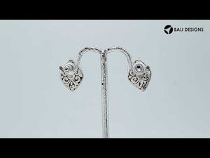 Wholesale Sterling Silver Marquise Blue Topaz Quartz Stud Earrings With Bali Scroll Detailing Handcrafted In Bali