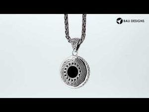 Wholesale Black Onyx Pendant in 925 Sterling Silver handcrafted in Bali with Balinese artisan design