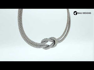 Sterling Silver Bali Woven Chain Necklace with Push Clasp wholesale