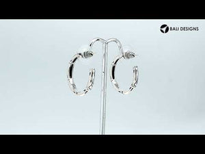 Wholesale Sterling Silver Bamboo Texture Half-Hoop Earrings With High Polish Finish
