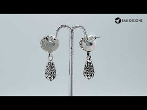 Sterling Silver Mystic Quartz Drop Earrings With Ornate Filigree Design For Wholesale Collection