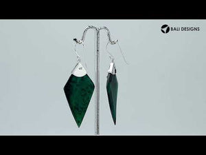 Sterling silver Abalone Shell dangle earrings handcrafted in Bali