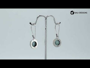 Wholesale sterling silver Mystic Quartz braided-frame drop earrings with earwire lock and polished finish.