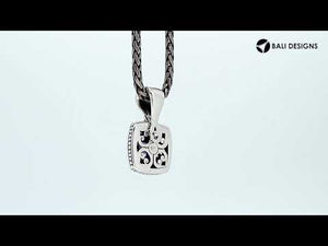 Sterling Silver Square Pendant With Amethyst Quartz And Cubic Zirconia