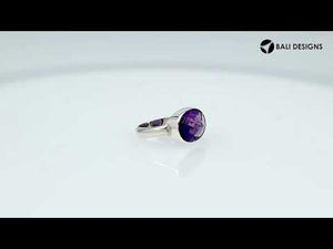 Wholesale sterling silver oval bezel double stone ring with Amethyst Quartz