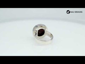 Wholesale sterling silver ring with faceted smoky quartz and braided bezel detailing – handcrafted artisan jewelry from Bali.