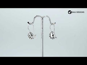 Sterling silver earring with Blue Topaz Quartz and kidney wire, handcrafted wholesale jewelry from Bali