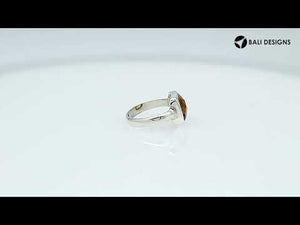 Wholesale sterling silver ring with Citrine Quartz double stones in a sleek bezel design