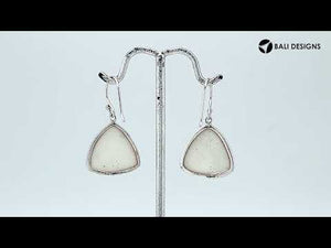 Sterling silver trilliant earrings with luminous Mother Of Pearl for wholesale buyers