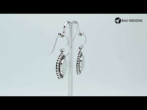 Wholesale Sterling Silver Round Earrings With Mother Of Pearl And Beaded Frame