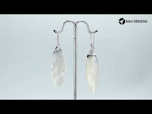 Mother Of Pearl Silver Leaf Earrings With Earwire For Wholesale