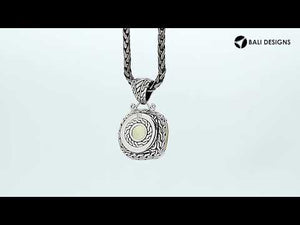 Amethyst Quartz cushion-cut pendant in 925 sterling silver with Balinese handcrafted detailing, wholesale jewelry.