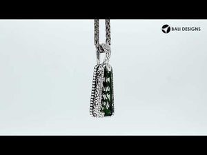 Amethyst Quartz 925 Silver Tapered Pendant With Floral Bali Design For Wholesale Jewelry Orders