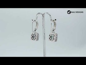 Wholesale sterling silver cushion earrings with Mystic Quartz and Cubic Zirconia