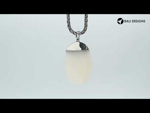 925 Sterling Silver Abalone Shell Oval Shape Flame Top Pendant For Wholesale