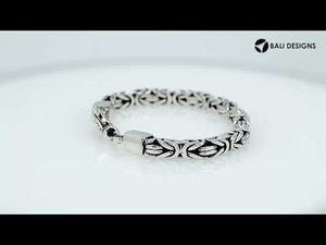 Wholesale sterling silver 6mm Byzantine chain bracelet with lobster clasp handcrafted in Bali