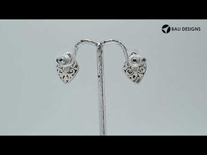 Wholesale Sterling Silver Marquise Citrine Quartz Stud Earrings With Bali Scroll Detailing Handcrafted In Bali